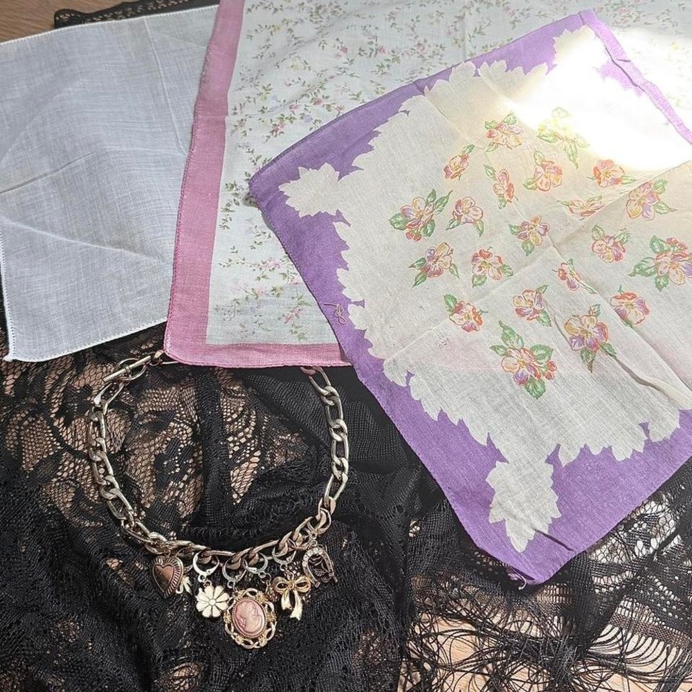 Vintage handkerchief scarf bundle